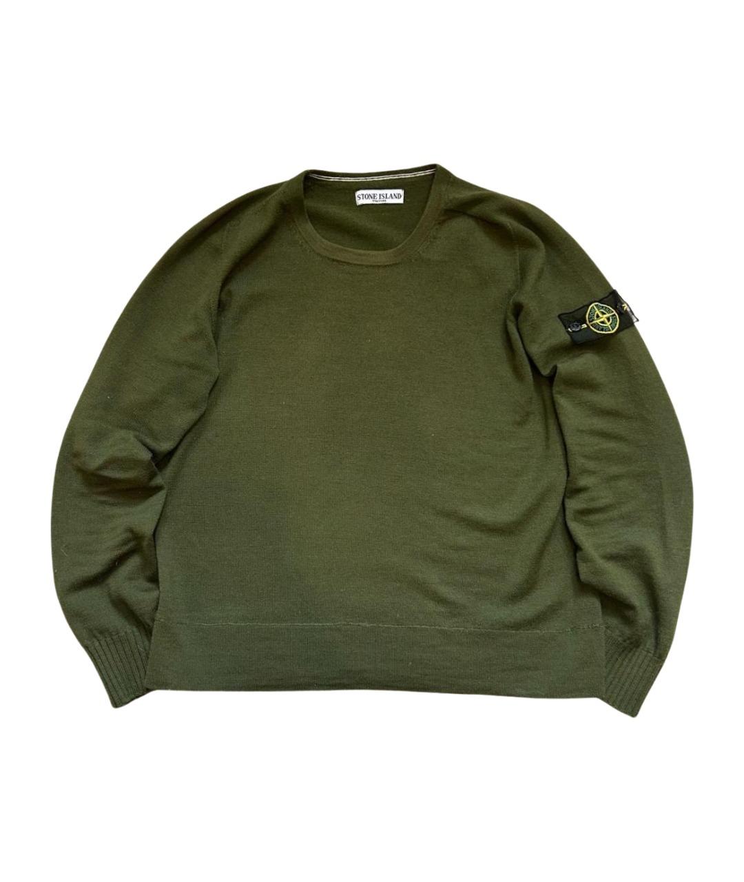 STONE ISLAND Зеленый шерстяной джемпер / свитер, фото 1