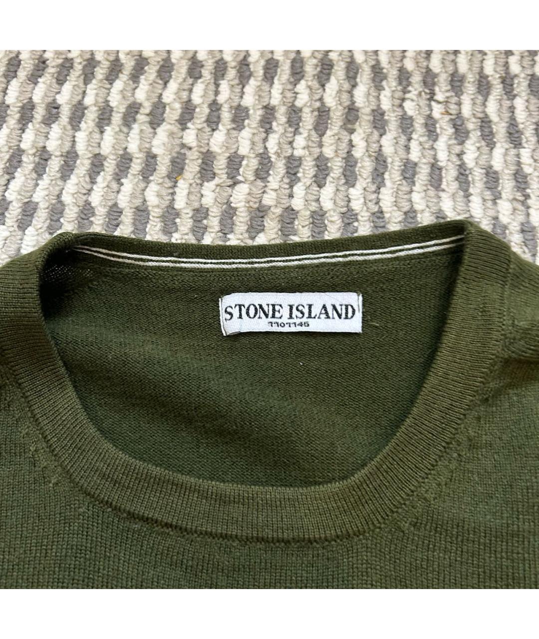 STONE ISLAND Зеленый шерстяной джемпер / свитер, фото 2