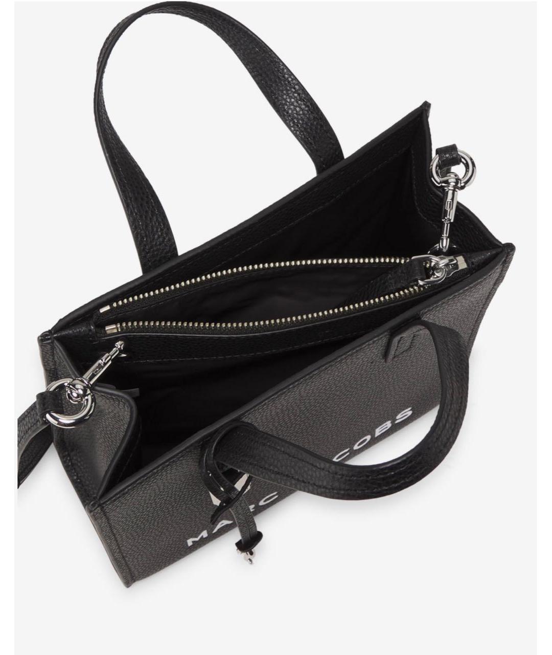 MARC JACOBS Черная кожаная сумка с короткими ручками, фото 4