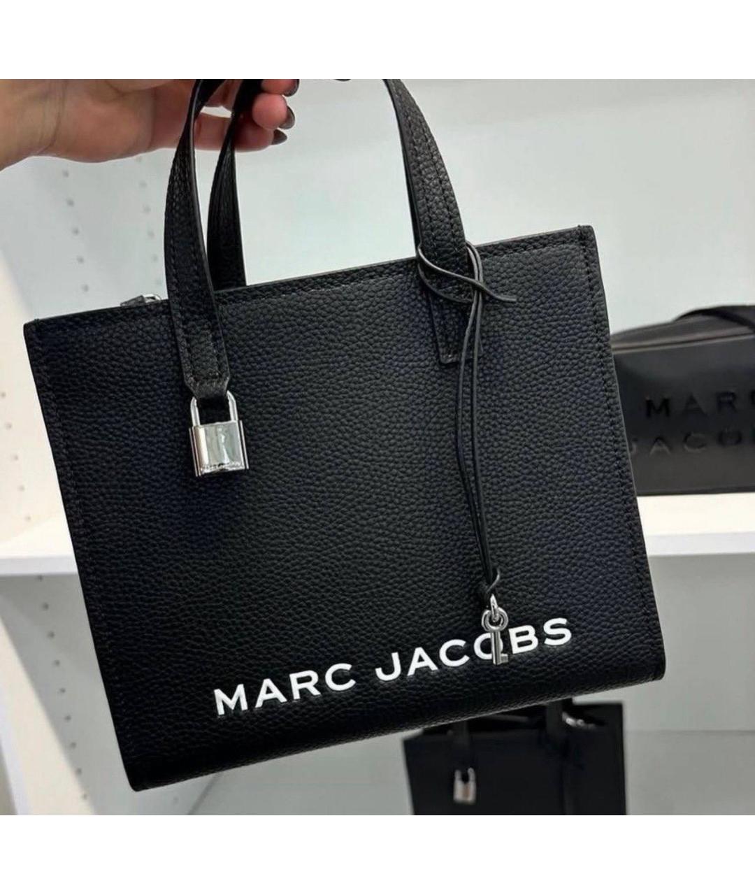 MARC JACOBS Черная кожаная сумка с короткими ручками, фото 2