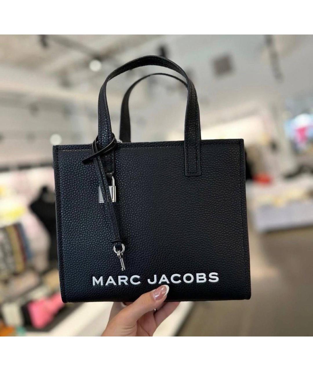 MARC JACOBS Черная кожаная сумка с короткими ручками, фото 3