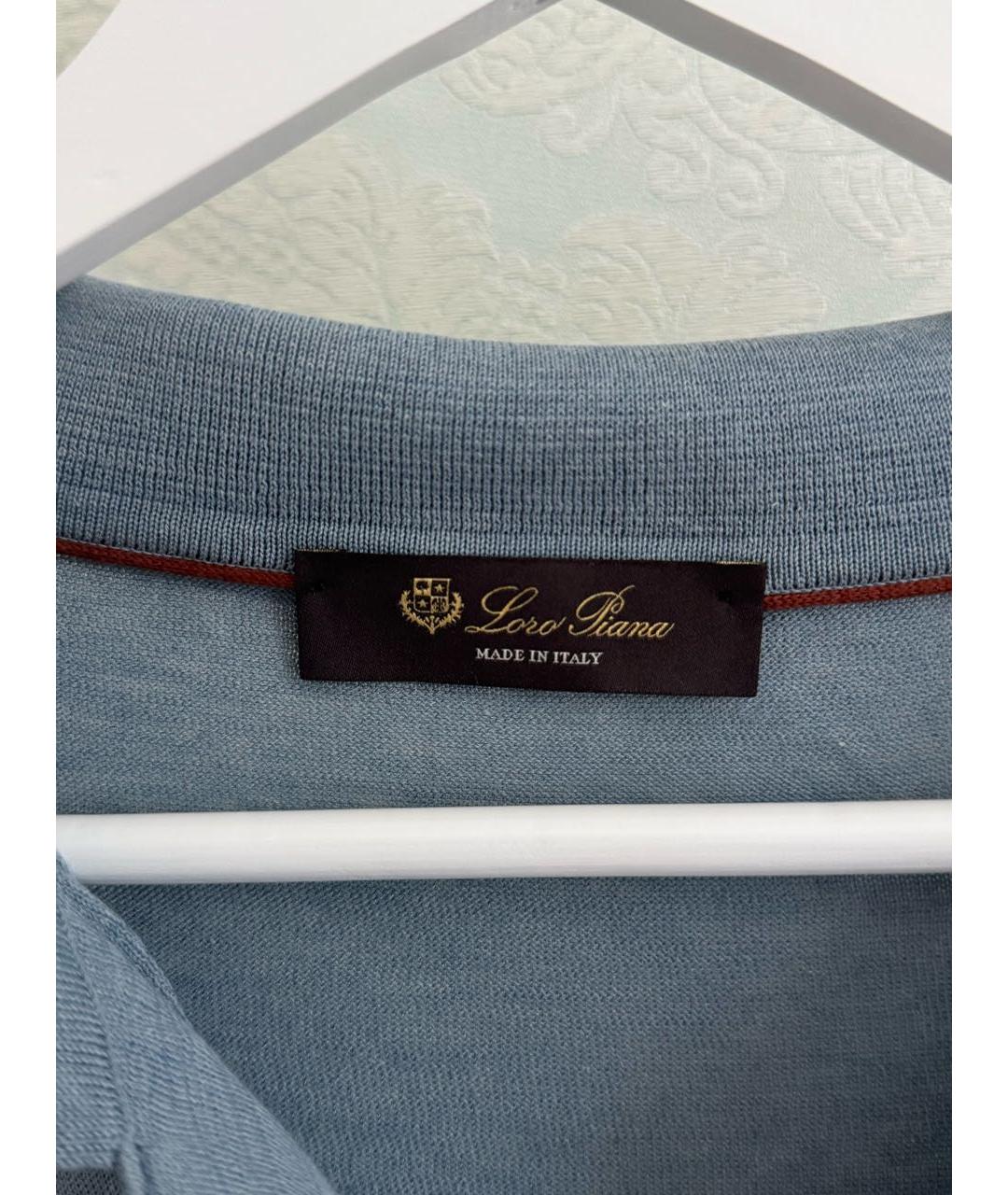 LORO PIANA Голубой хлопковый джемпер / свитер, фото 5