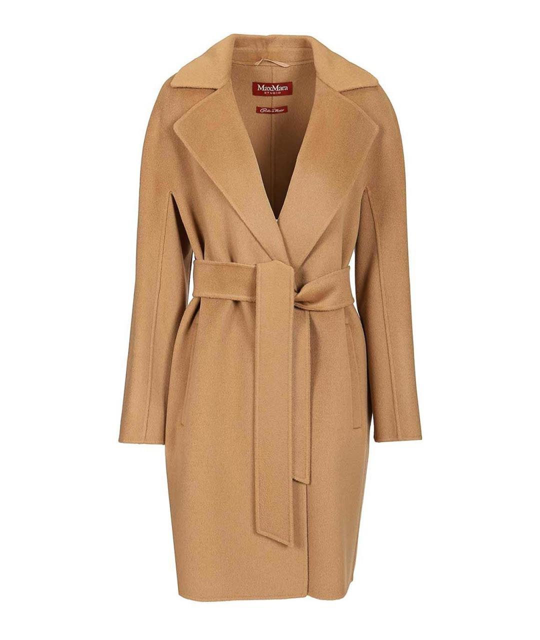 MAX MARA STUDIO Бежевое кашемировое пальто, фото 1