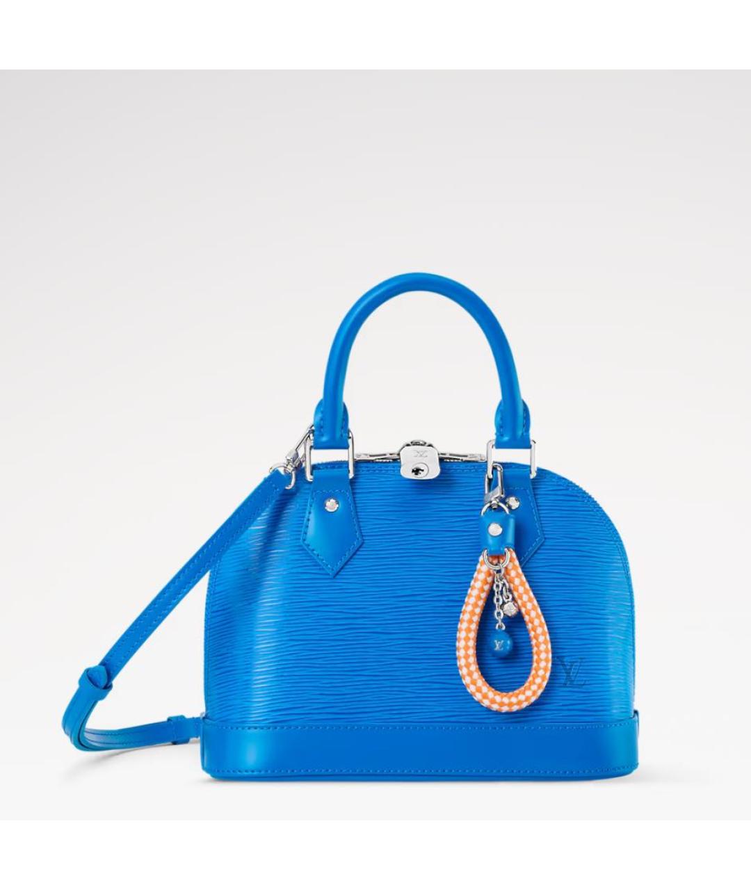 LOUIS VUITTON Синяя кожаная сумка с короткими ручками, фото 5