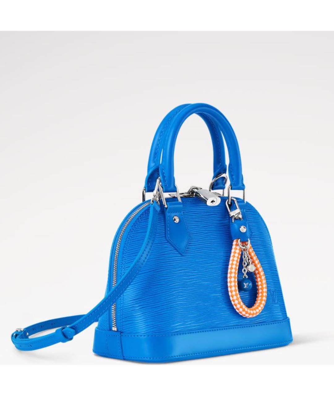 LOUIS VUITTON Синяя кожаная сумка с короткими ручками, фото 3