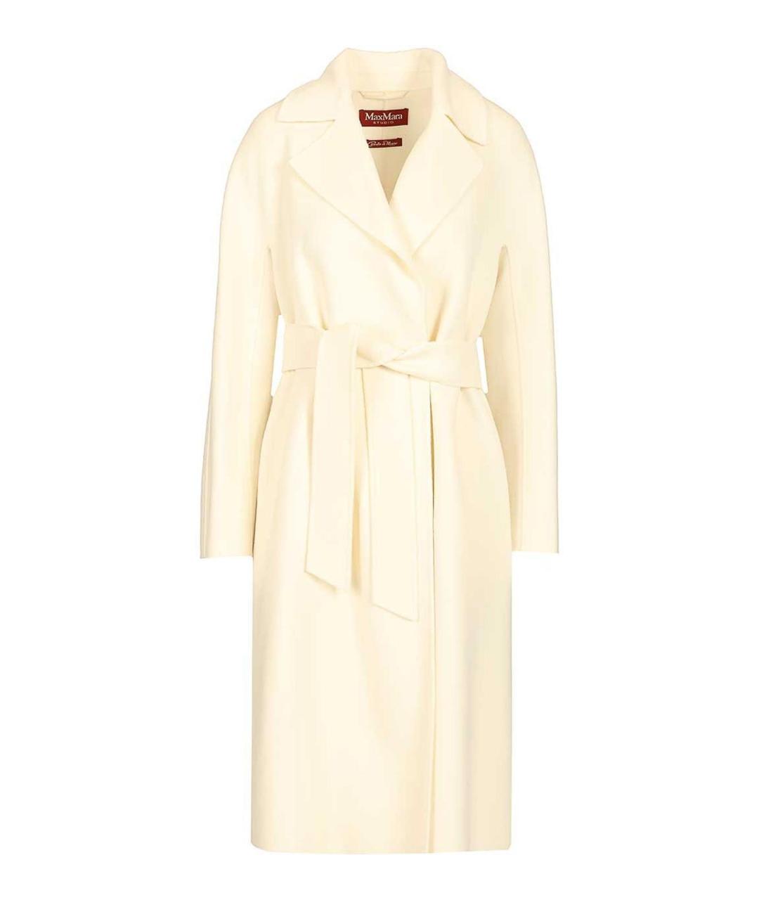 MAX MARA STUDIO Белое кашемировое пальто, фото 1