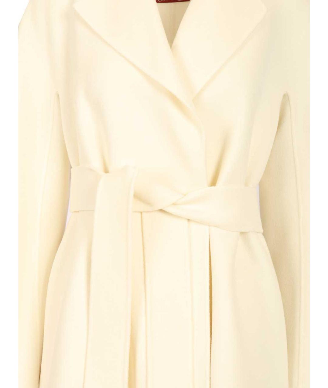 MAX MARA STUDIO Белое кашемировое пальто, фото 4