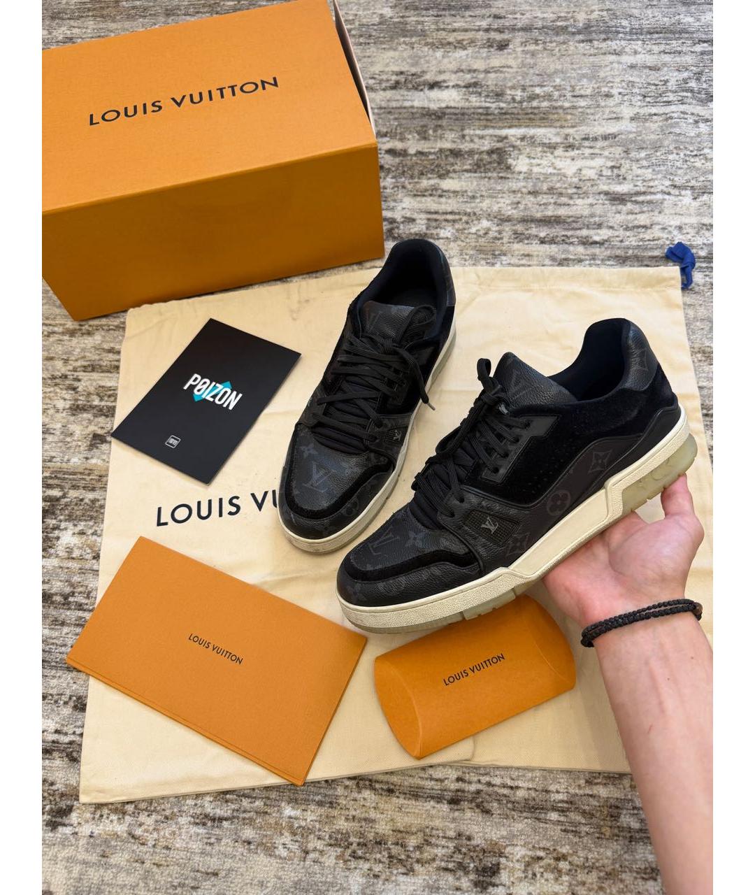LOUIS VUITTON Черные низкие кроссовки / кеды, фото 5
