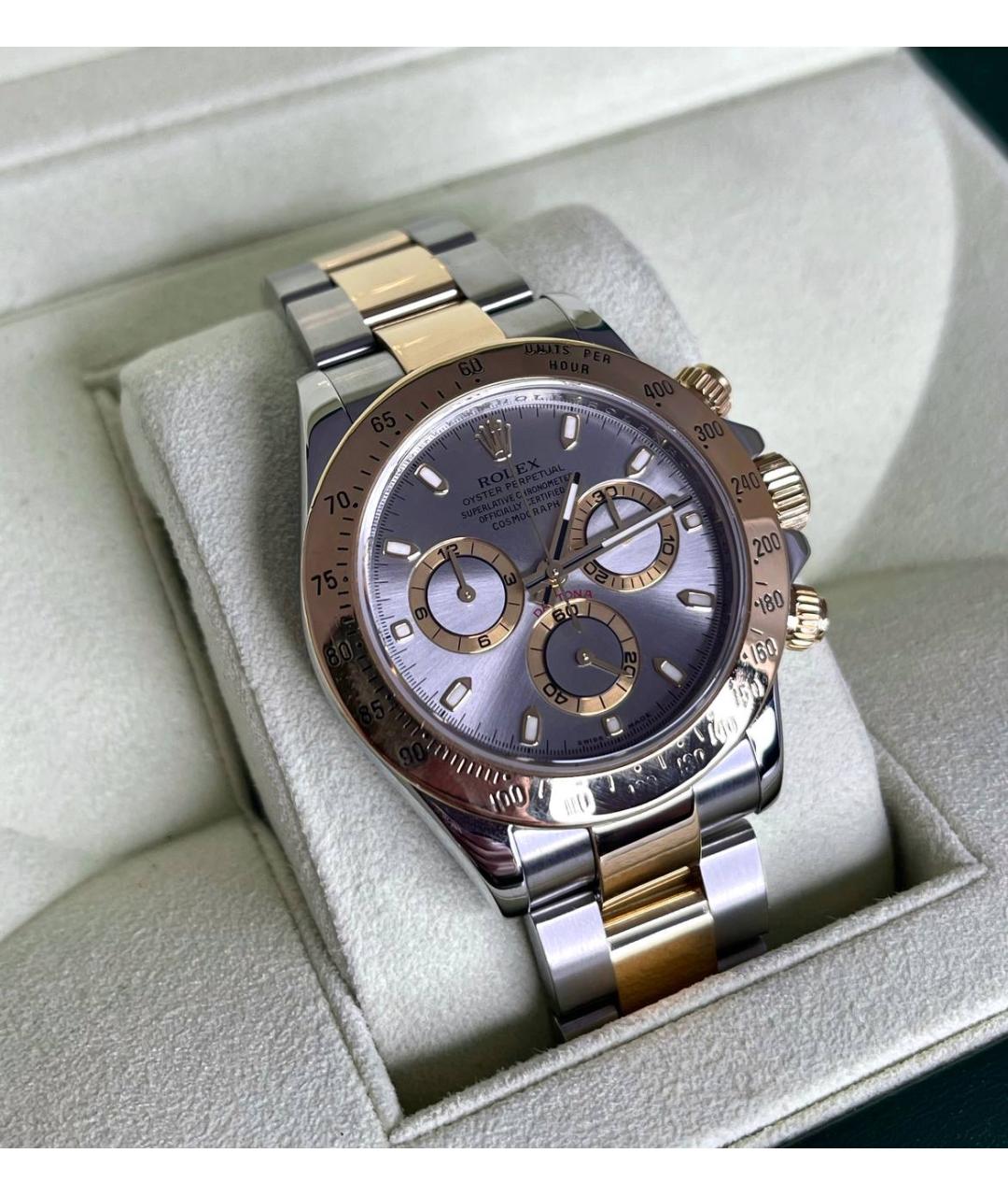 ROLEX Серые часы из желтого золота, фото 3