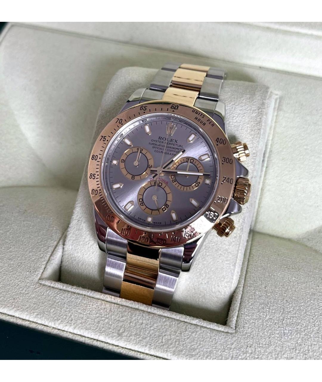 ROLEX Серые часы из желтого золота, фото 4