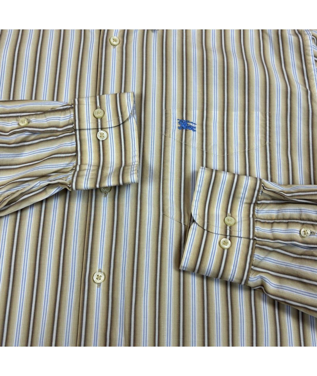 BURBERRY Золотая хлопковая кэжуал рубашка, фото 4