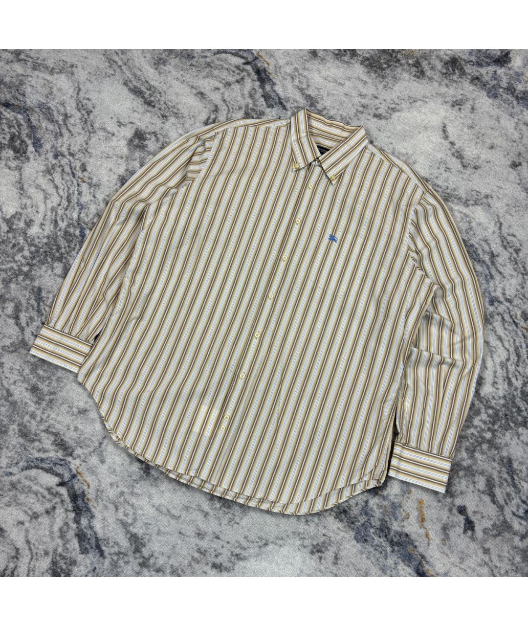 BURBERRY Золотая хлопковая кэжуал рубашка, фото 2