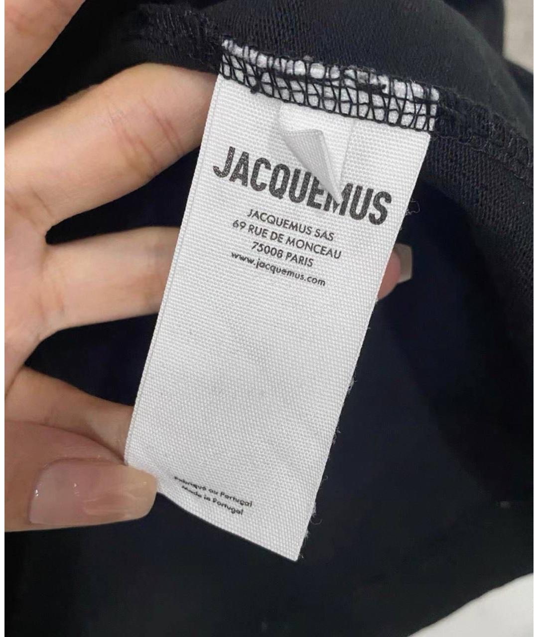 JACQUEMUS Черная хлопковая футболка, фото 3