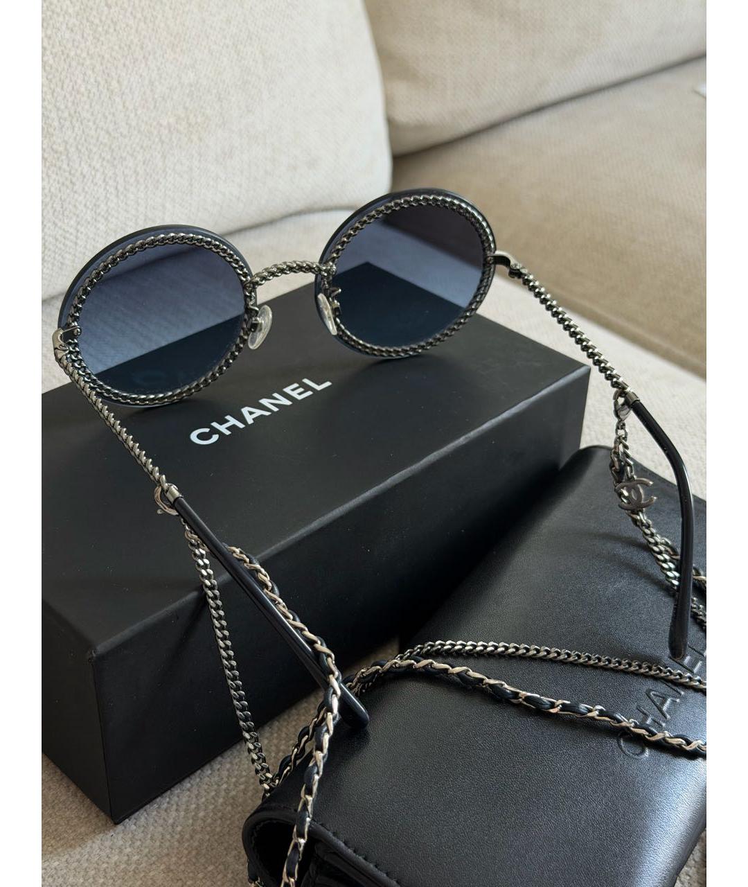 CHANEL Темно-синие солнцезащитные очки, фото 3