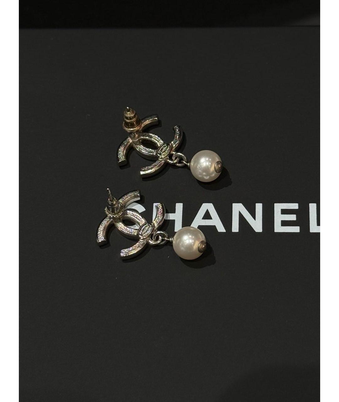 CHANEL Серебряные серьги, фото 3
