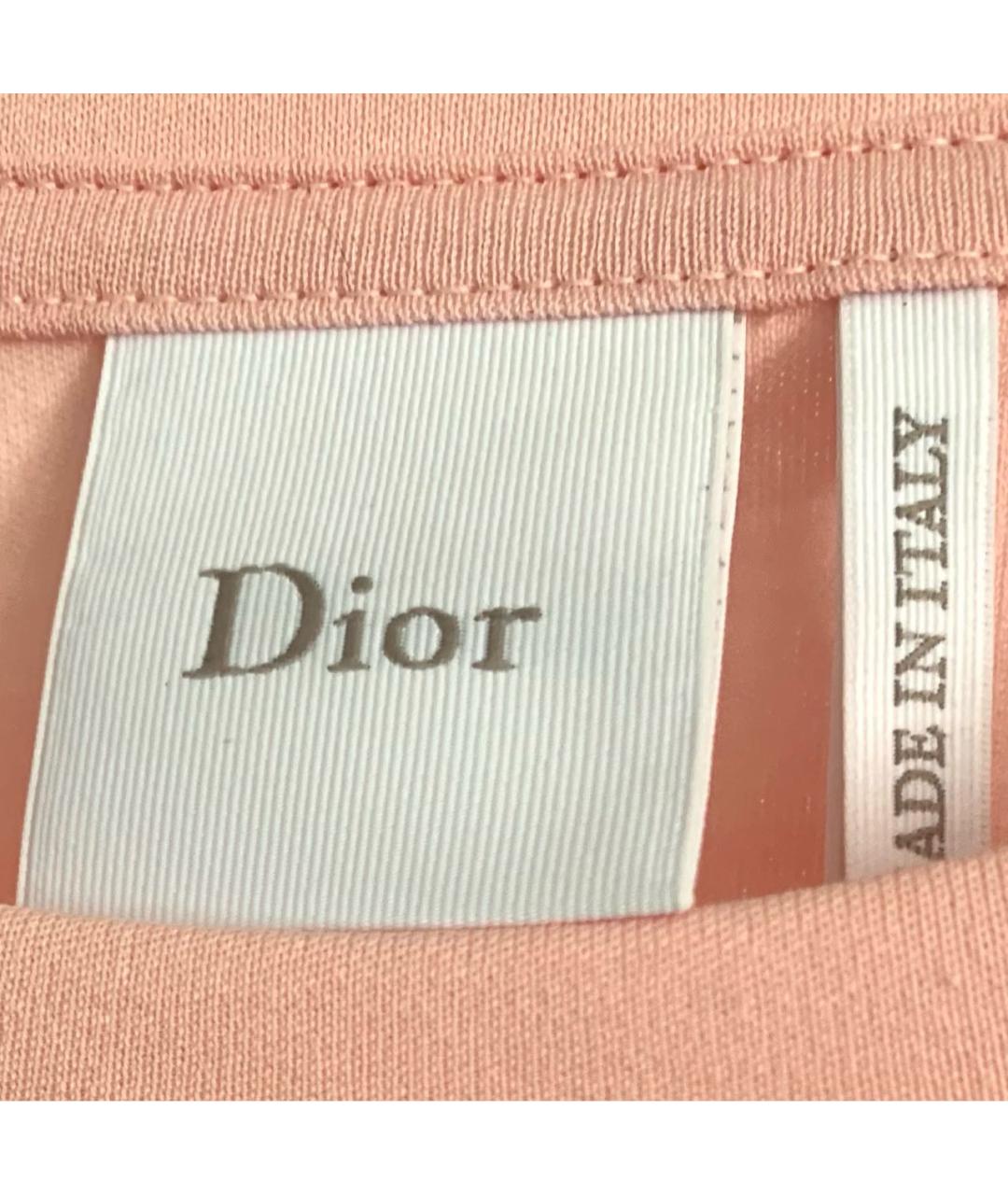 CHRISTIAN DIOR Розовая хлопковая футболка, фото 3