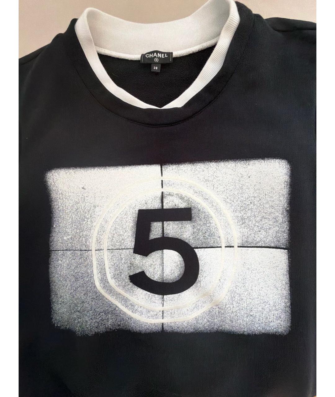CHANEL Черная хлопковая майка, фото 4