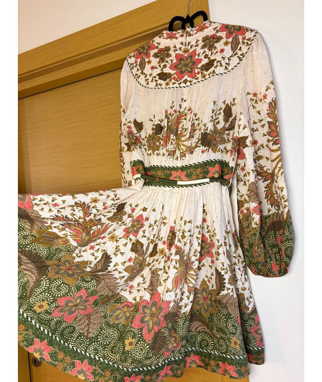 ZIMMERMANN Бежевое льняное повседневное платье, фото 2