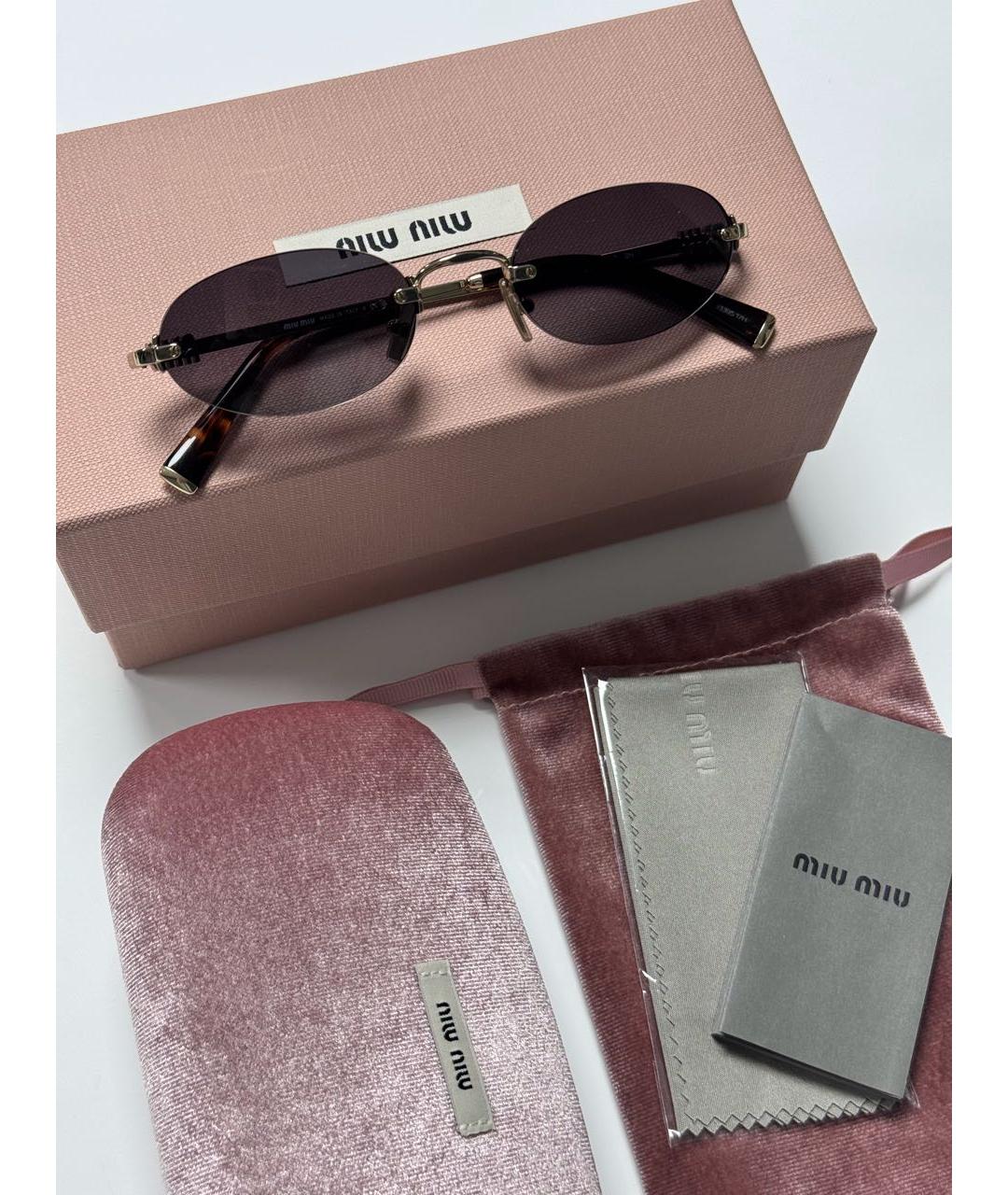 MIU MIU Мульти металлические солнцезащитные очки, фото 4