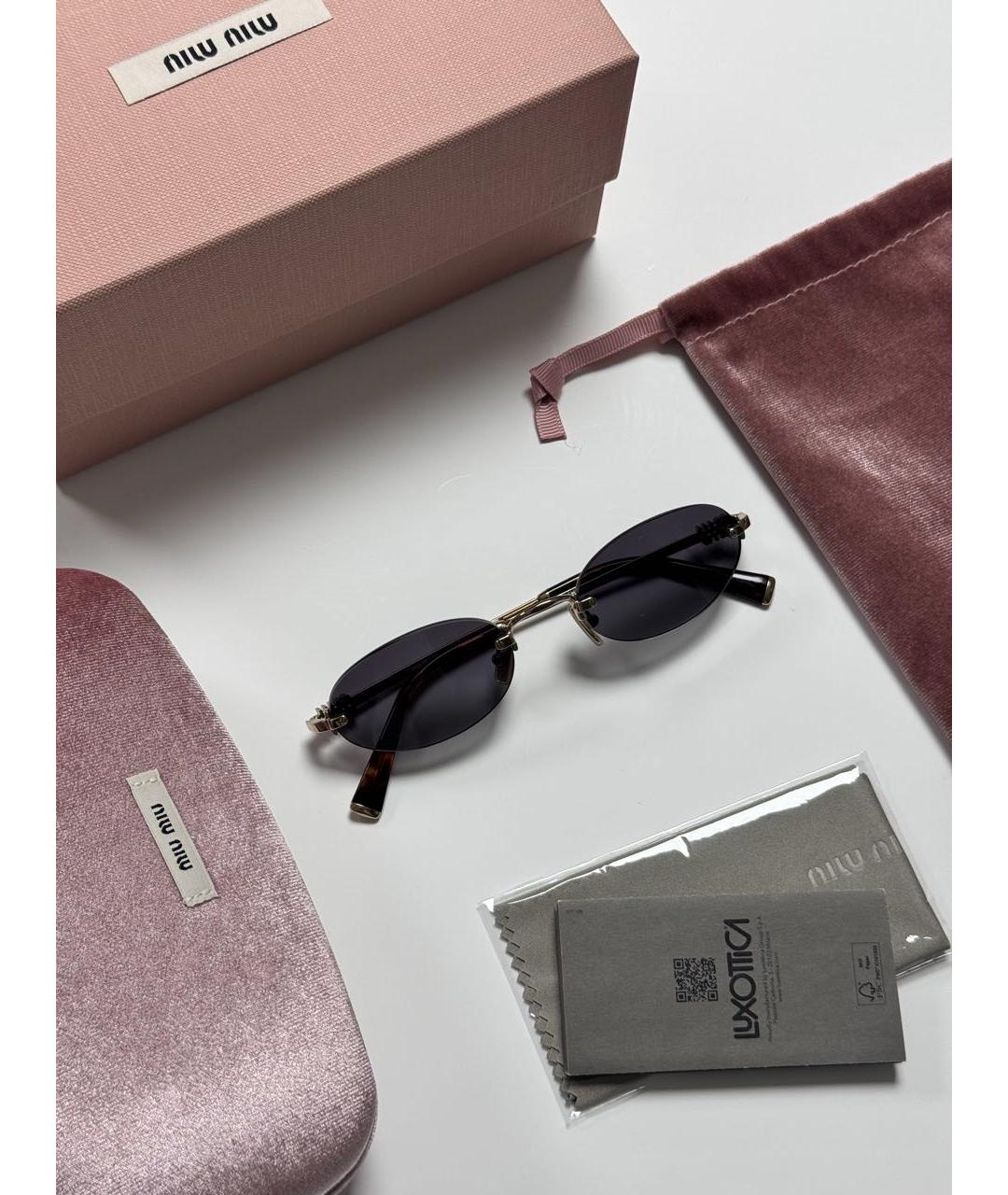 MIU MIU Мульти металлические солнцезащитные очки, фото 2
