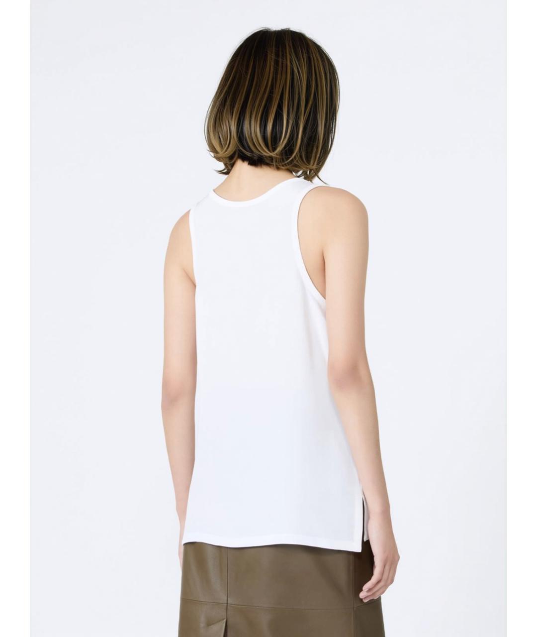 MAX MARA Белая шелковая блузы, фото 4