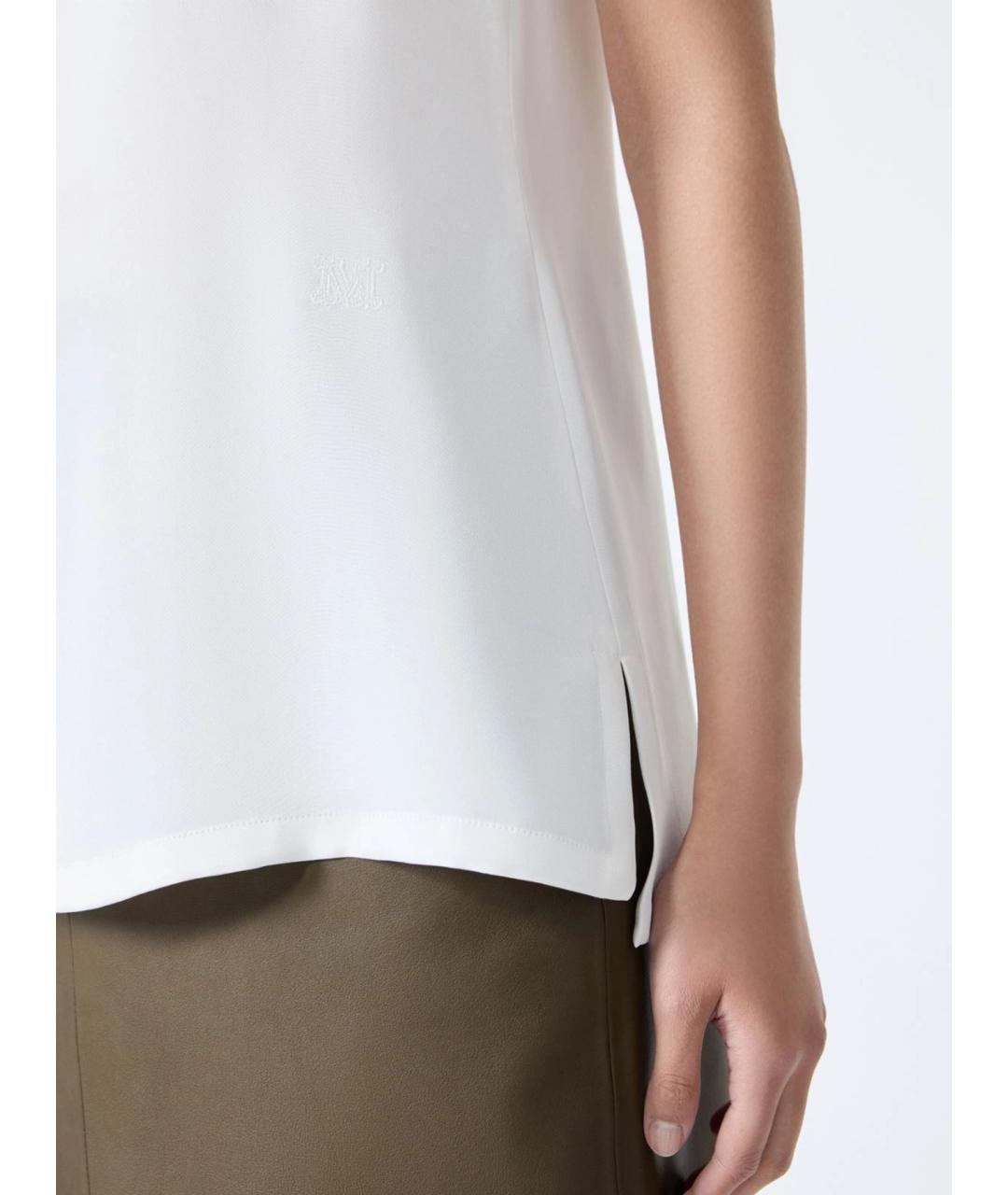 MAX MARA Белая шелковая блузы, фото 5