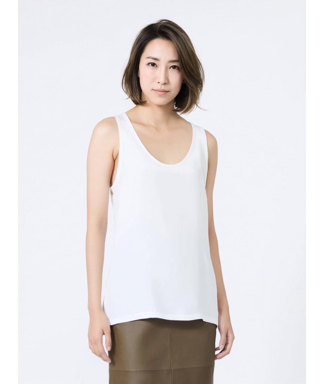 MAX MARA Белая шелковая блузы, фото 3