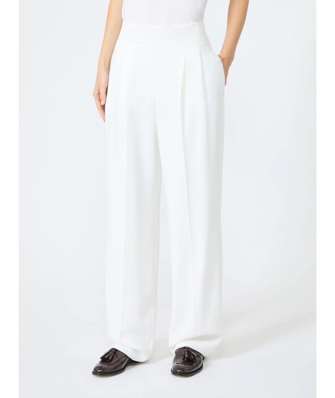 MAX MARA Белые прямые брюки, фото 3