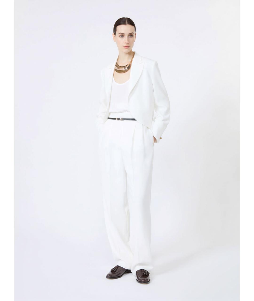 MAX MARA Белые прямые брюки, фото 2