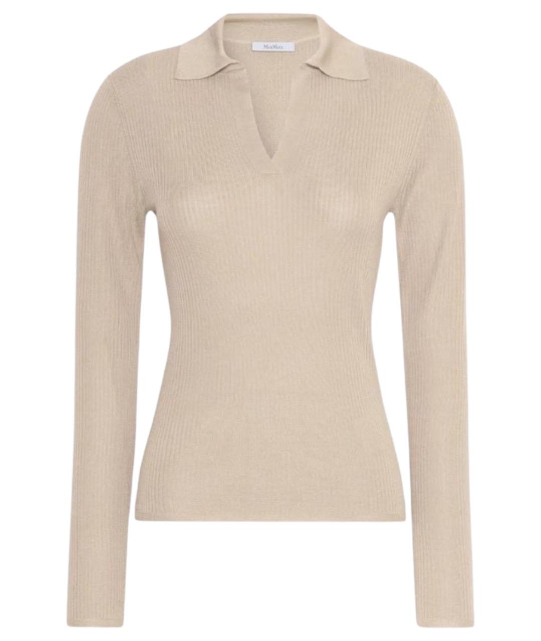 MAX MARA Бежевый шелковый джемпер / свитер, фото 1