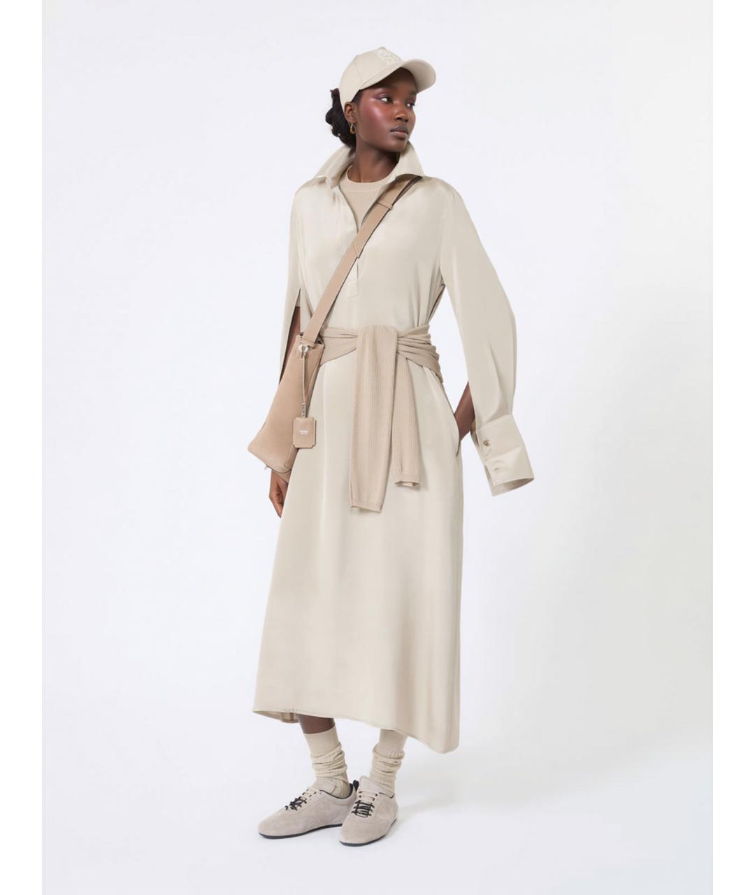 MAX MARA Бежевый шелковый джемпер / свитер, фото 2