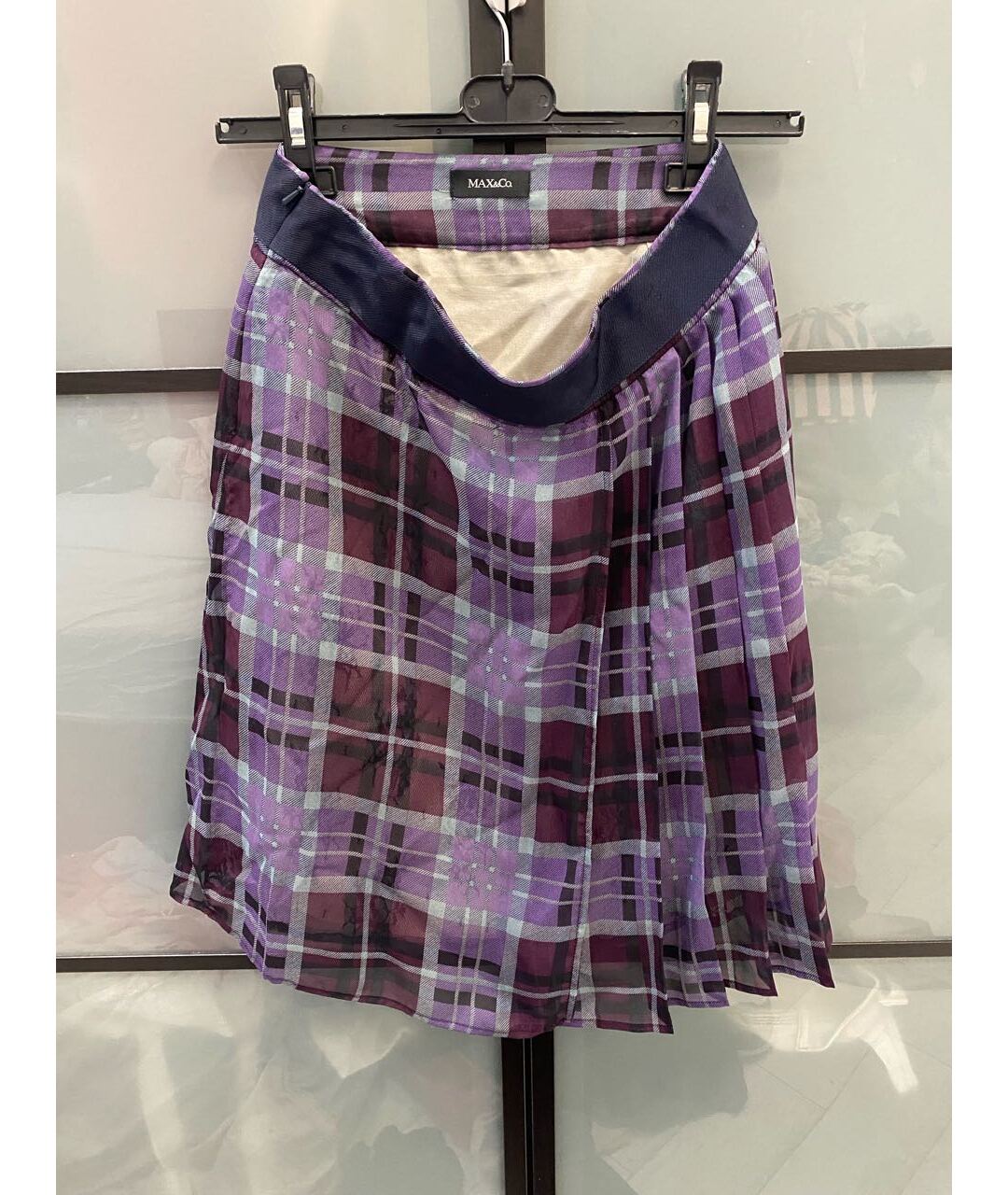 MAX&CO Фиолетовая полиэстеровая юбка миди, фото 6