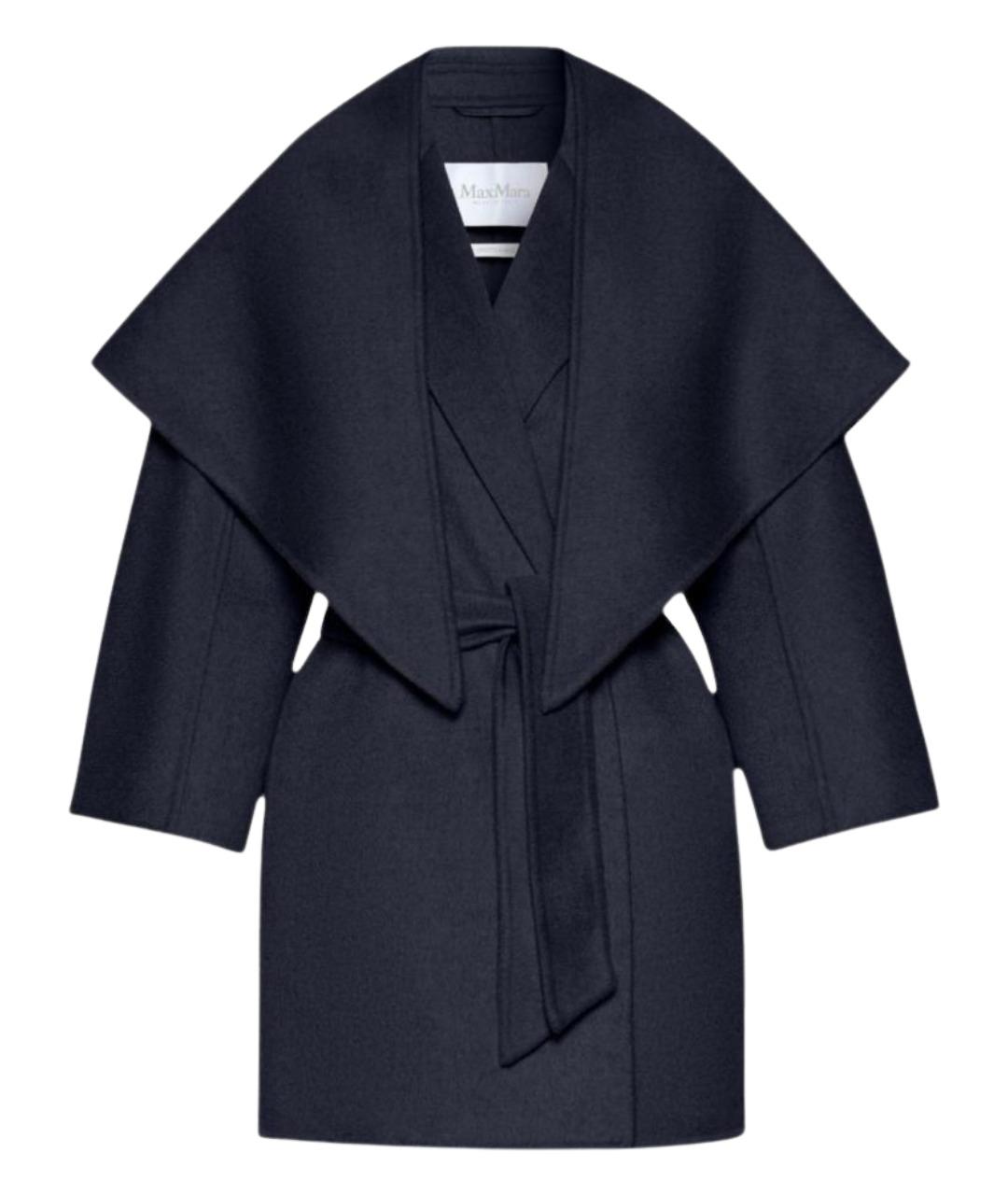 MAX MARA Темно-синее кашемировое пальто, фото 1