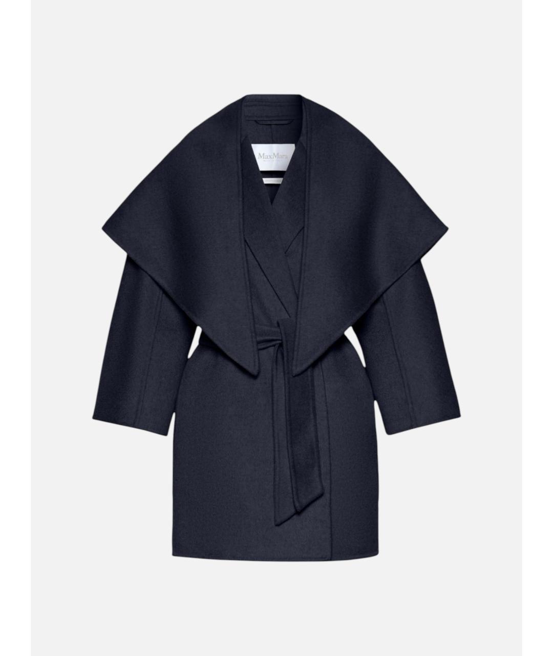 MAX MARA Темно-синее кашемировое пальто, фото 6