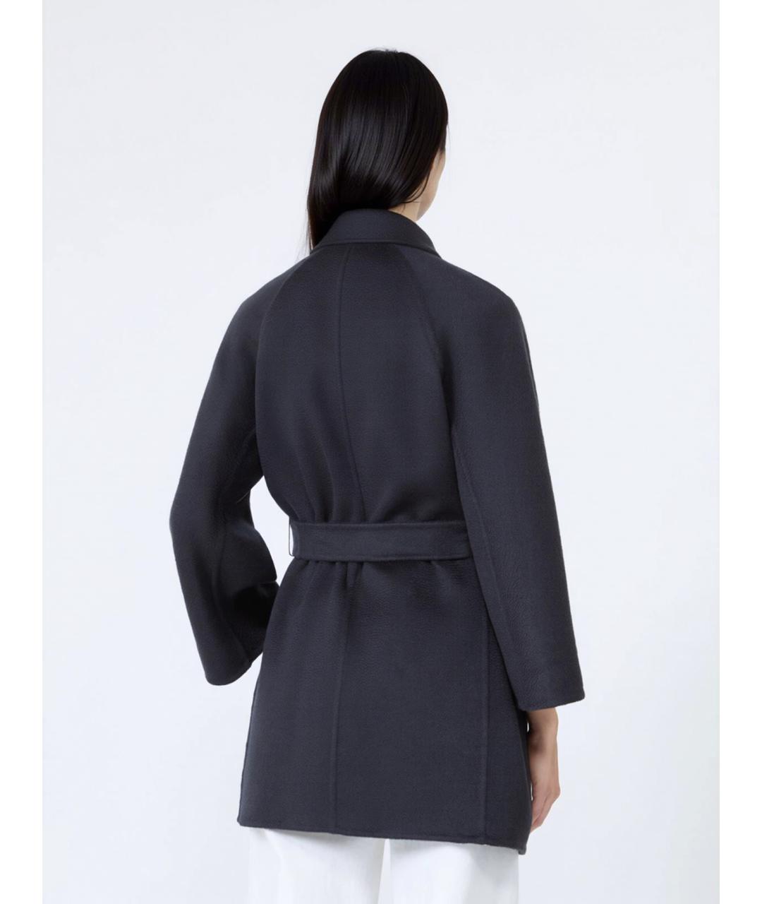 MAX MARA Темно-синее кашемировое пальто, фото 4