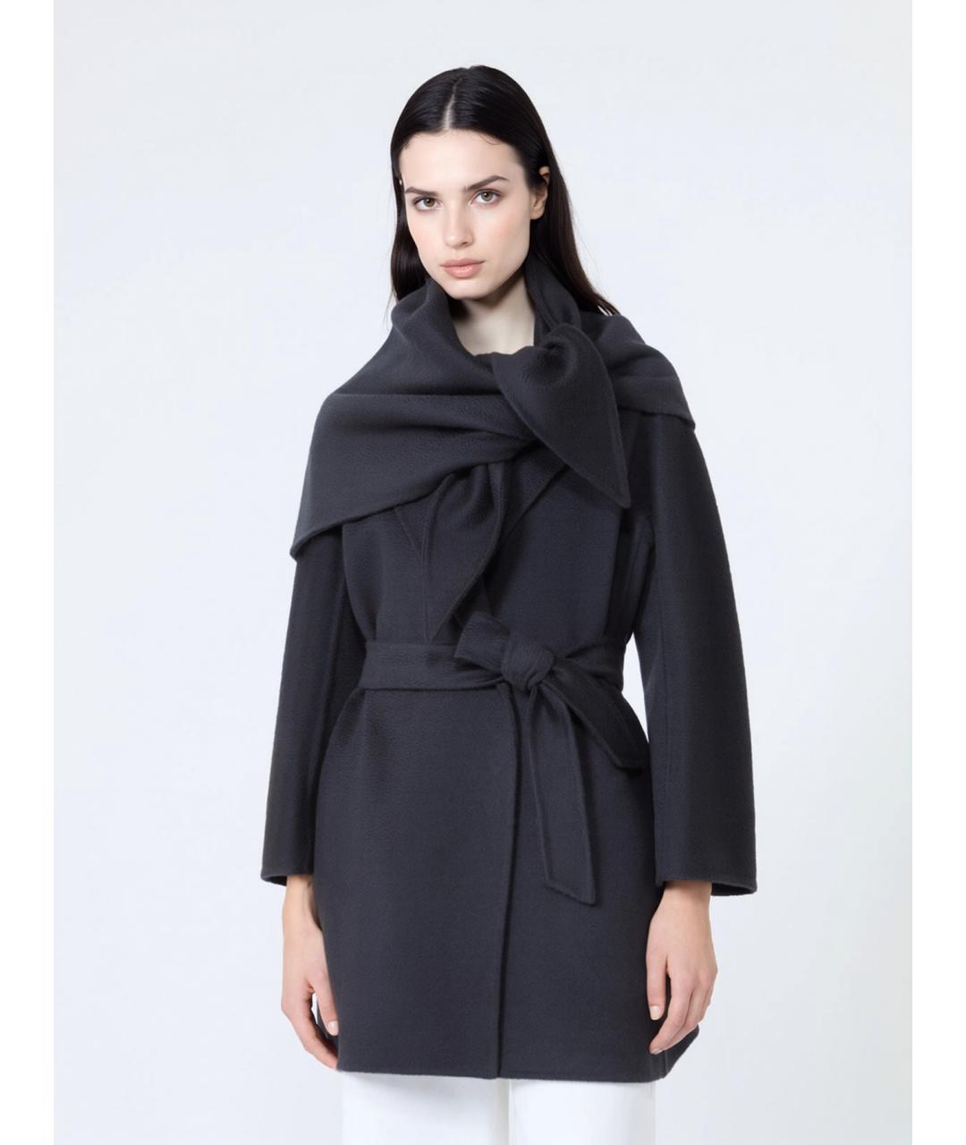 MAX MARA Темно-синее кашемировое пальто, фото 3