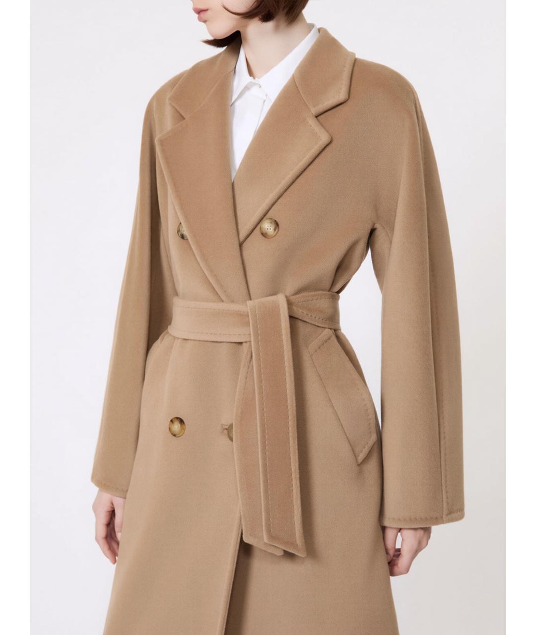 MAX MARA Бежевое шерстяное пальто, фото 5