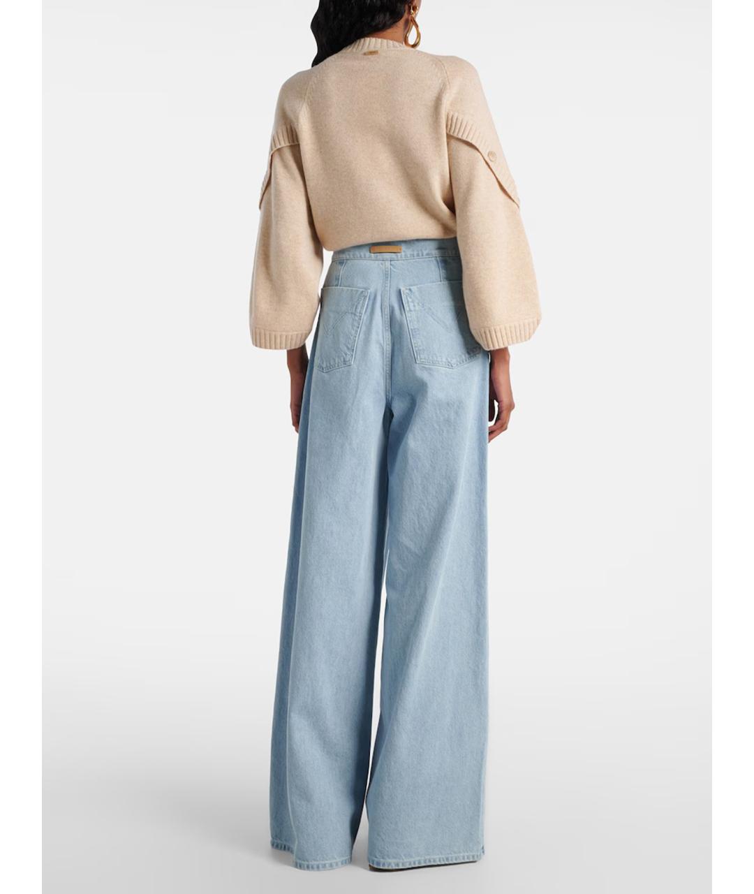 MAX MARA Синие хлопковые прямые джинсы, фото 3