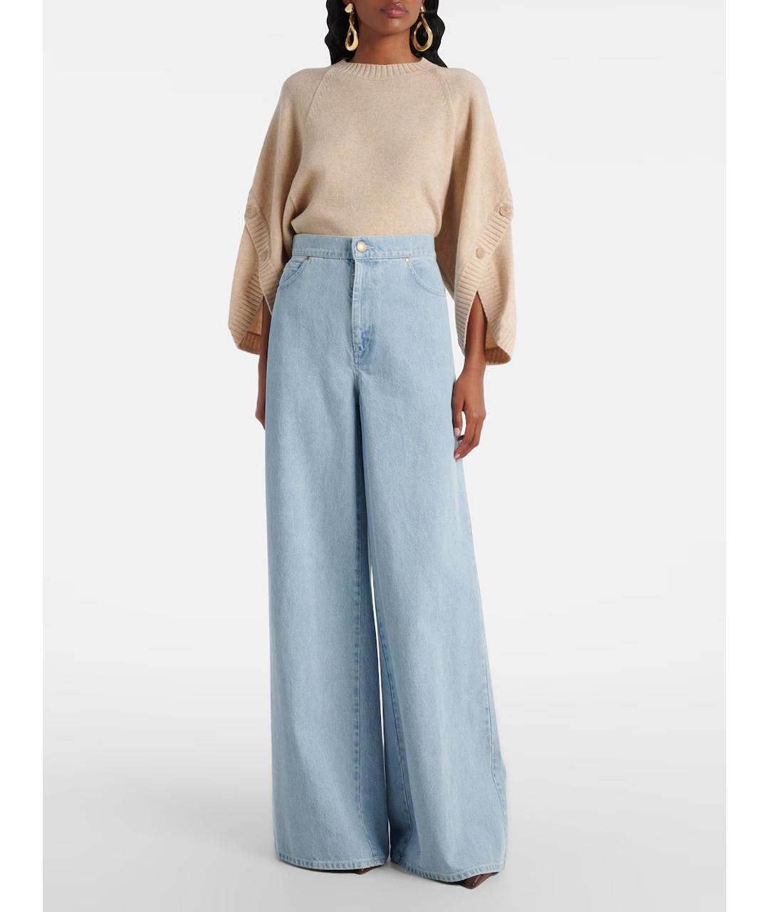 MAX MARA Синие хлопковые прямые джинсы, фото 2