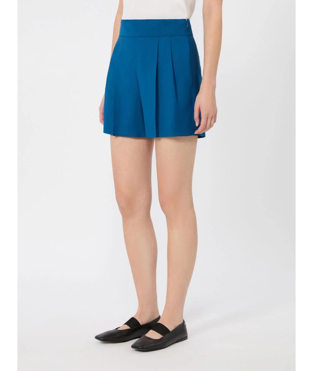 MAX MARA Синие шерстяные шорты, фото 3