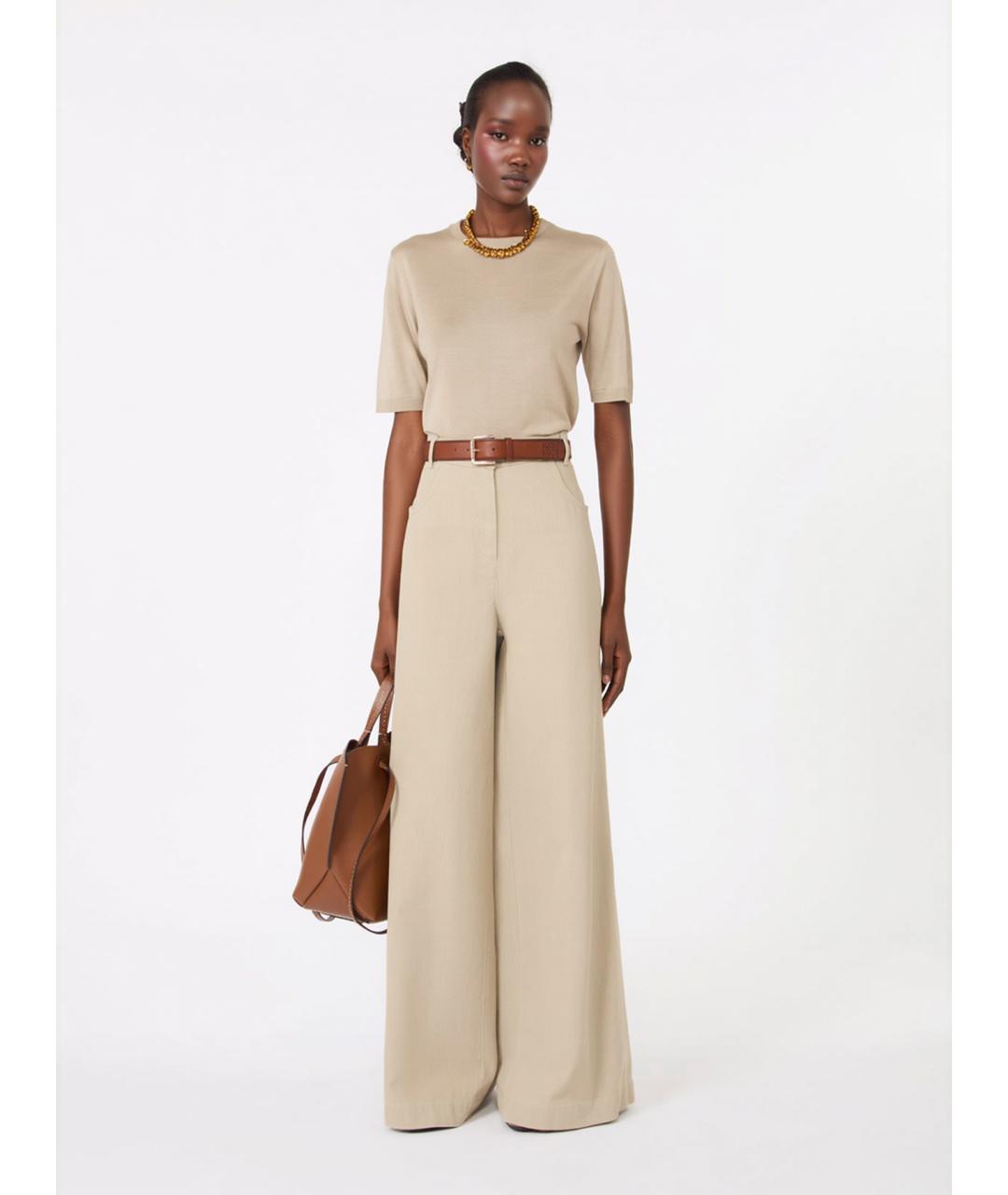 MAX MARA Бежевый кашемировый джемпер / свитер, фото 2