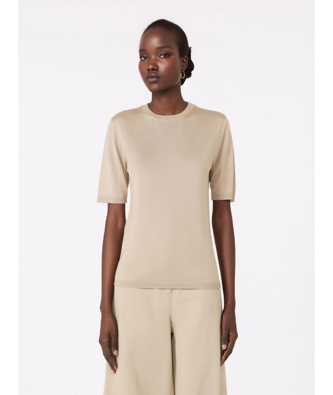 MAX MARA Бежевый кашемировый джемпер / свитер, фото 3