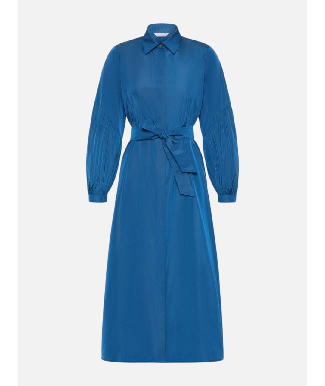 MAX MARA Синее полиэстеровое повседневное платье, фото 6
