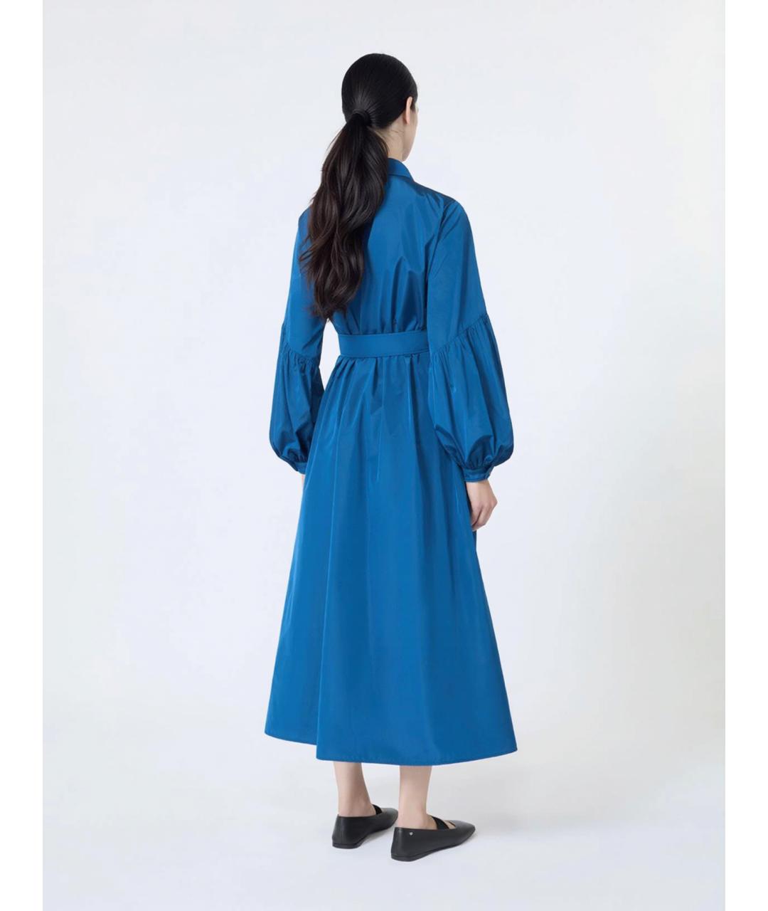MAX MARA Синее полиэстеровое повседневное платье, фото 4