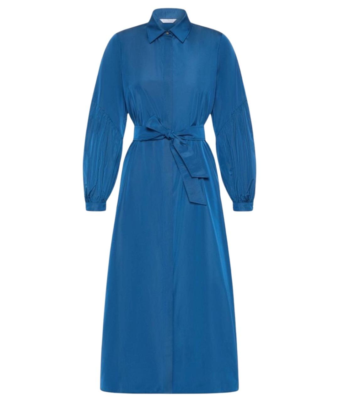 MAX MARA Синее полиэстеровое повседневное платье, фото 1