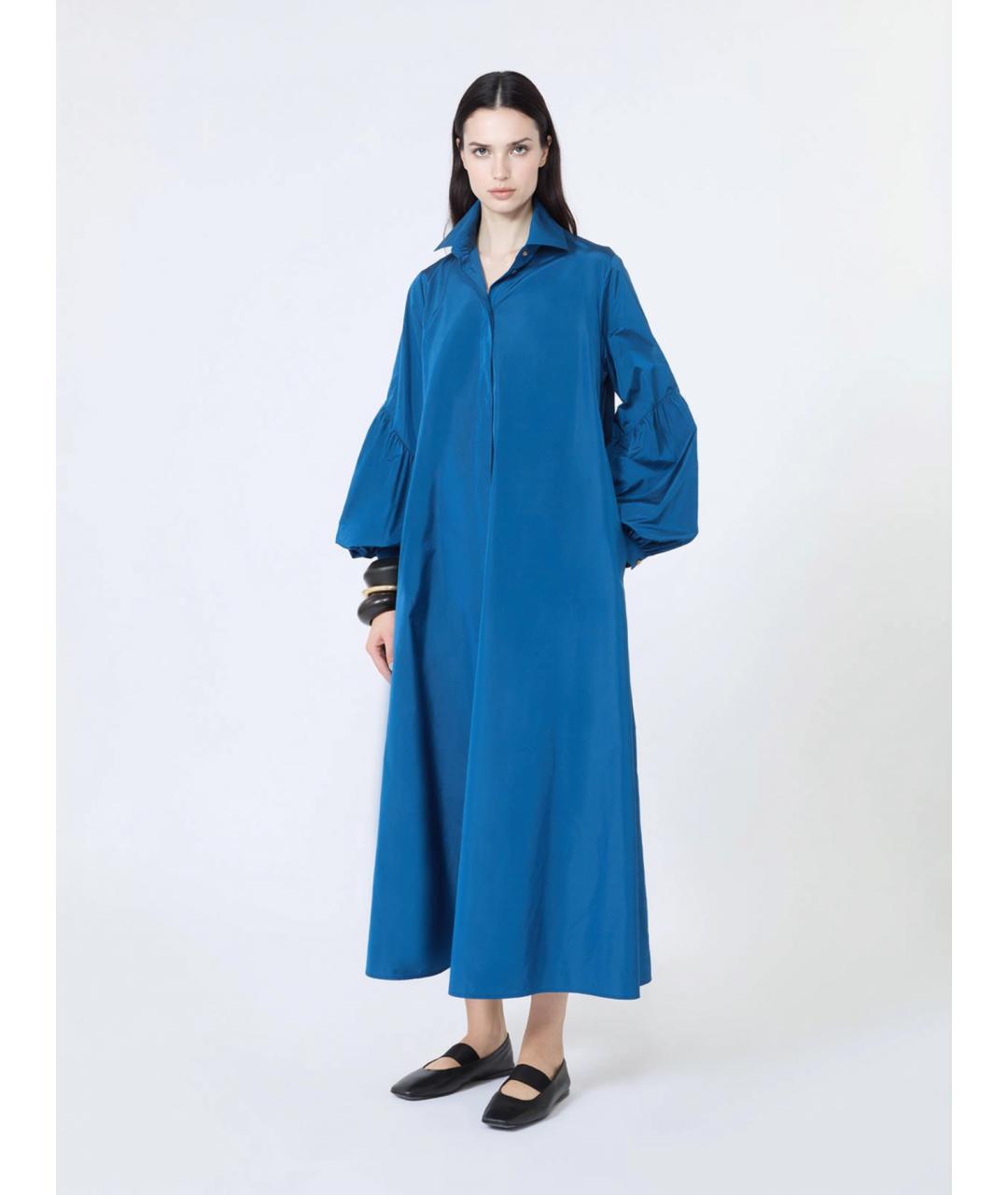 MAX MARA Синее полиэстеровое повседневное платье, фото 2