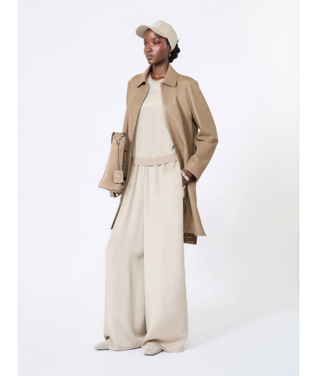 MAX MARA Бежевый шелковый джемпер / свитер, фото 2