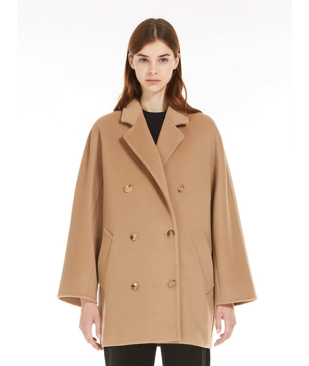 MAX MARA Бежевое шерстяное пальто, фото 3