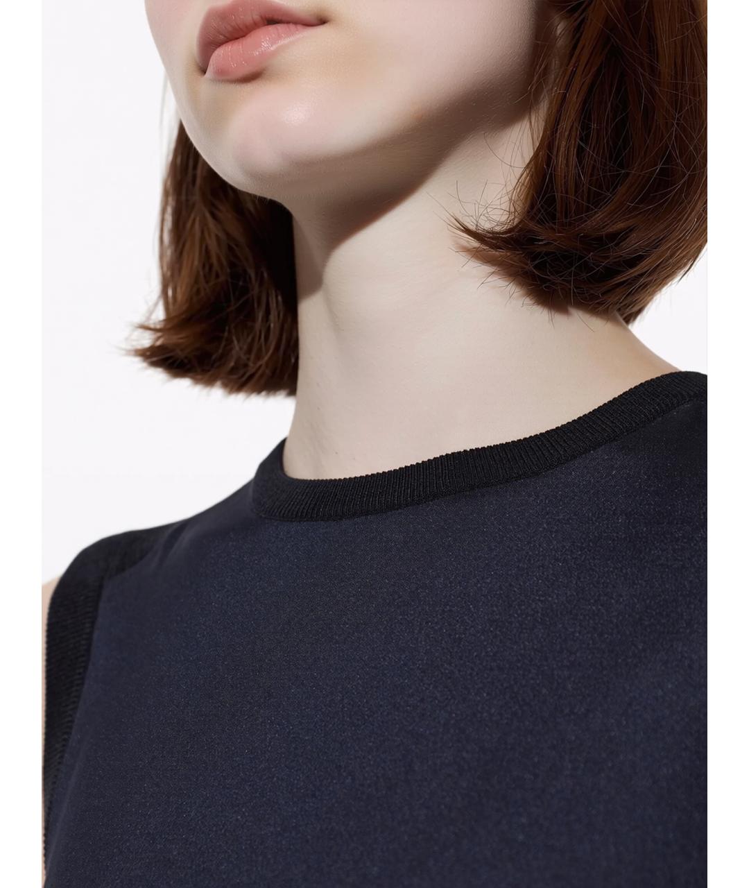 MAX MARA Темно-синий шелковый джемпер / свитер, фото 4