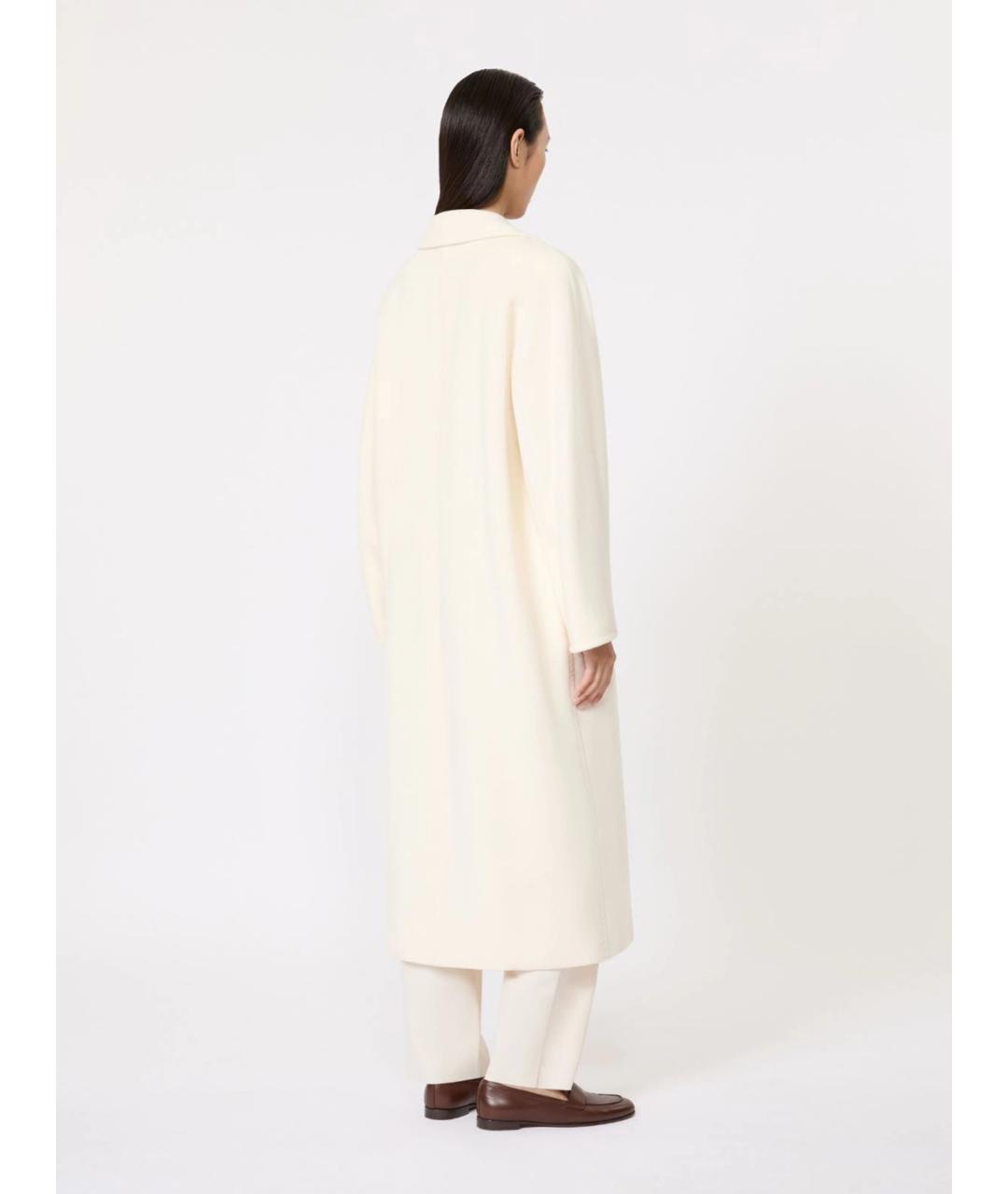 MAX MARA Белое шерстяное пальто, фото 4